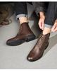 Men's British Style Winter Leather High-Top Boots for Casual Outdoor Workwear