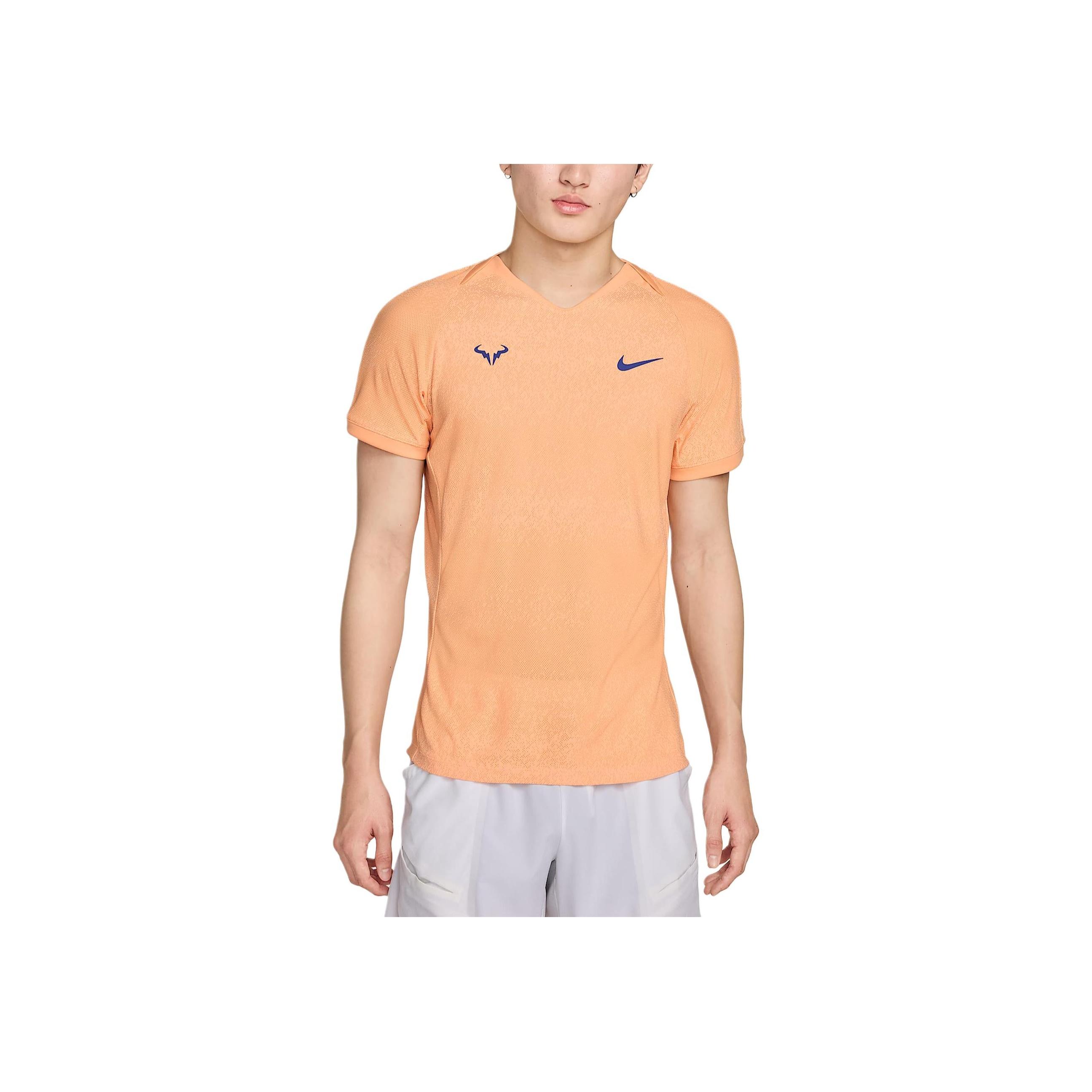 

Nike Rafa Logo Design Versatile Pullover Short Sleeve T-Shirt Men Tops Orange Chalk FD5409-777 L