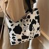 Korean Minimalist Literary Aesthetic Tote Bag Large Capacity Single Shoulder Handbag Fashion Student School Office Commuter Bag for Women