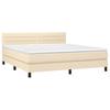 Maison Exclusive - Sommier à lattes de lit avec matelas Crème 160x200 cm Tissu