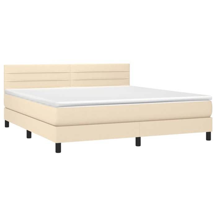 Maison Exclusive - Sommier à lattes de lit avec matelas Crème 160x200 cm Tissu