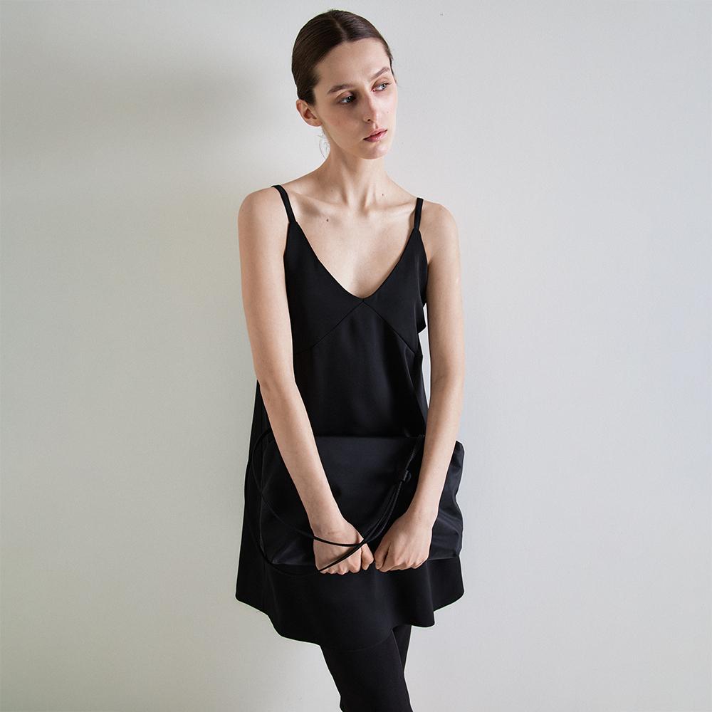 Nowood Silken Mini Dress (Black)