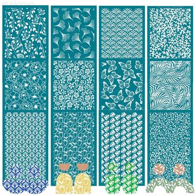 Silk Screen Stencils for Polymer Clay Flower/Leaf/Butterfly/Line Texture Silkscreen Print Kit Clay Stamp Jewelry Earrings Making