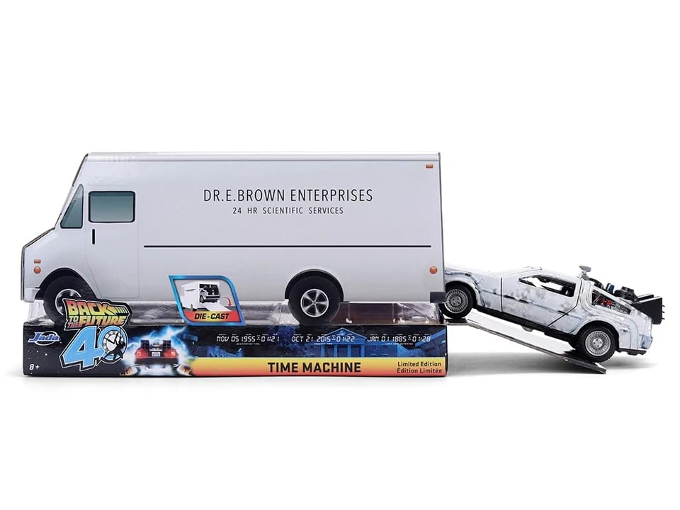 JADA TOYS 1/32 Scale Back To the Future 40th Anniversary DeLorean Time Machine Truck Package Hollywood Rides [Parallel Import]