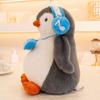 25/35cm New Simulation Penguin Doll with Headphones Plush Toy Cartoon Anime Cute Pillow for Children's Birthday Gift Fun Doll