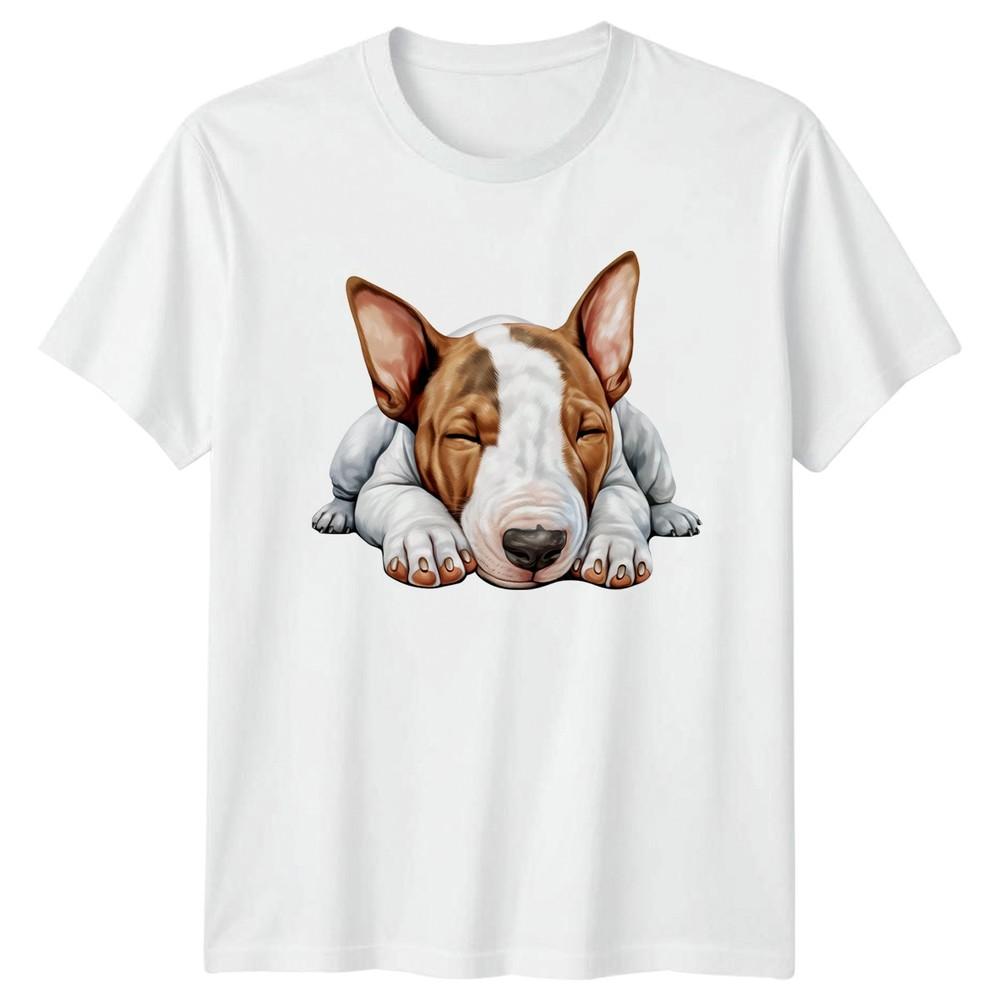 Bull Terrier Dogs Animals Sleeping Graphic Unisexs TShirt Unisexs Tee Unisex Top S