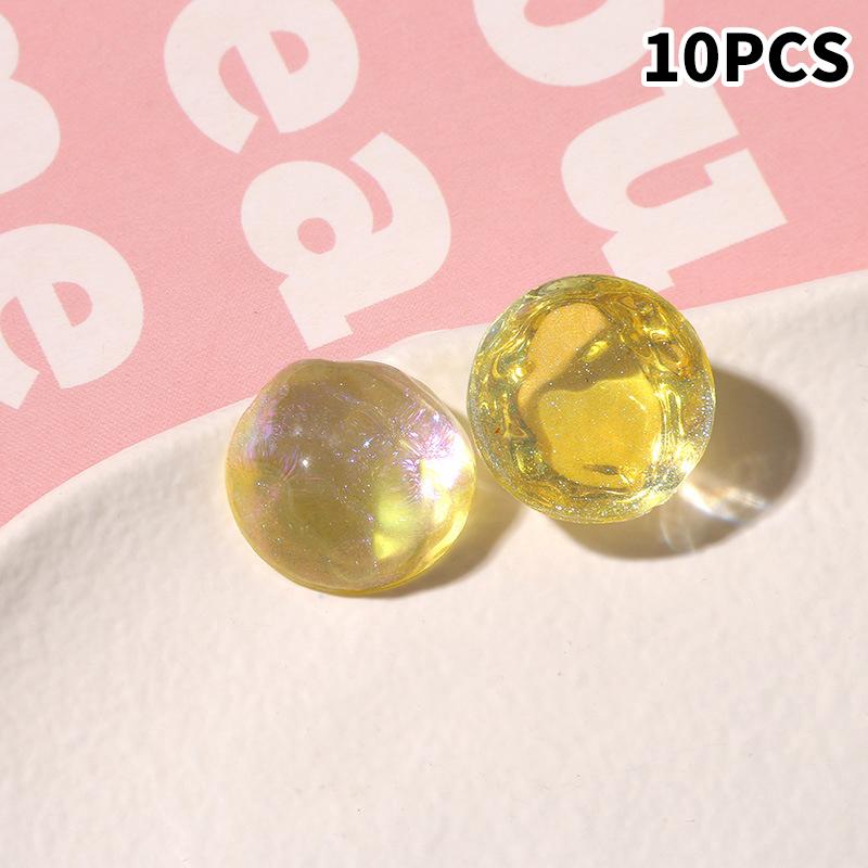 10pcs Glitter Geometry Rounds Cabochon Beads for Crafts DIY Resin Art Flatback Jewelry Making Embellishments