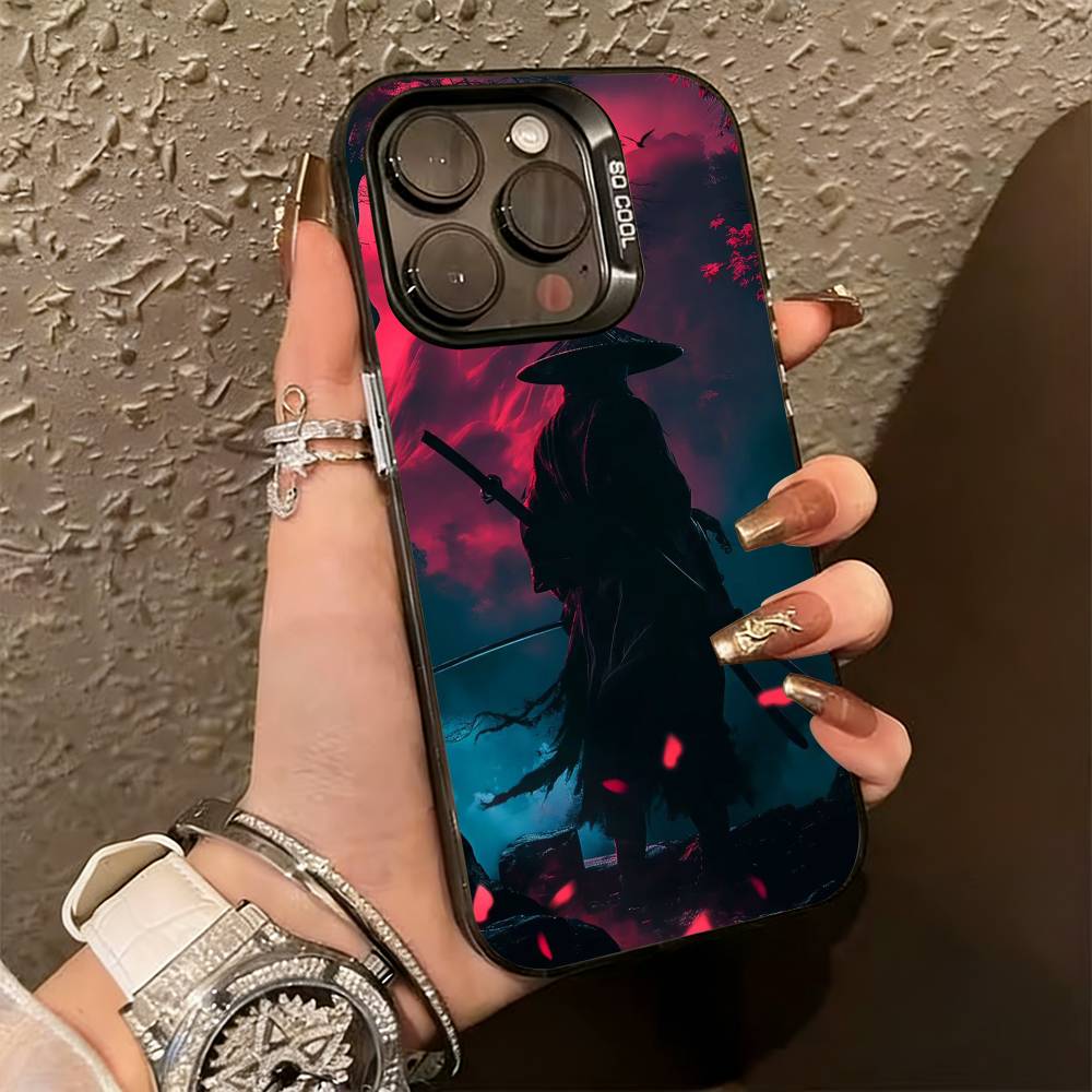 

J-Japanese B-Bushido S-Samurai Phone Case For iPhone 17,16,15,14,13,12,11 Plus,Pro Max,XS,Colorful Silver Phone case Funda Cover iPhone15plus
