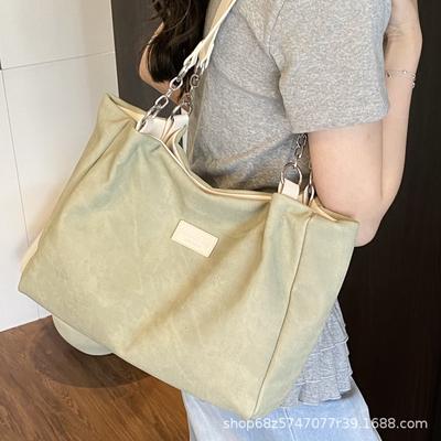 Denim Large-capacity Fashion Popular Handbag Women's 2025 Spring and Summer New Foreign-style Casual Shoulder Tote Bag