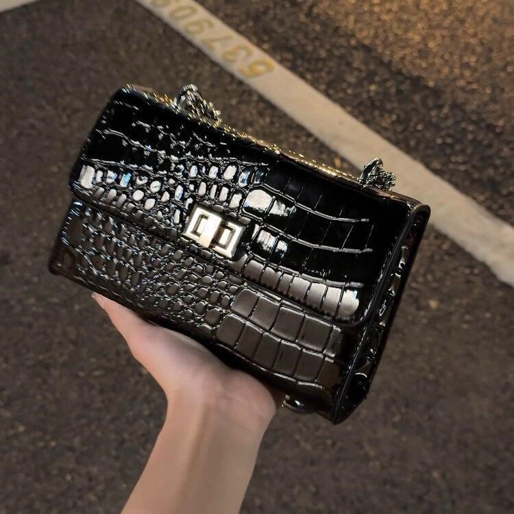 Borsa Tote da Lavoro - Borsa a Spalla Singola, Semplice e alla Moda Borsa a Tracolla con Chiusura a Flip e Catena