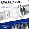 A34R Air Duct Reducer Adapter 6 To 4 Inch(2 Set), Duct Reducer Increaser With Hose Clamp HAVC Pipe Connector