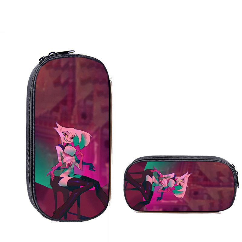 Hell Inn Printed Full-color Single-layer Pencil Bag, Zipper Stationery Bag for Primary and Secondary School Students