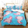 Adorable Axolotl Pattern 3 Piece Bedding Set Soft Washable Duvet Cover for Kids Dorm Room Bedroom Home Textile New bed set