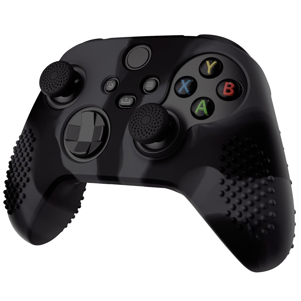 eXtremeRate PlayVital 3D Studded Xbox Series Controller Compatible Silicone Cover Skin with 6 Black Thumb Grip Soft Rubber Case Protector for Xbox