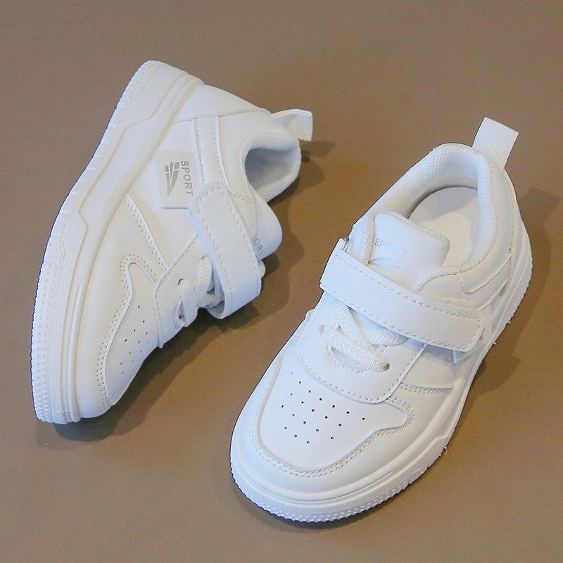 Children's white sneakers, new spring and autumn models, boys' non-slip breathable sneakers, girls' low-top school shoes, versatile baby shoes