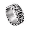 Punk Rock Trendy Men's Cross Titanium Steel Ring European and American Retro Stainless Steel Men's
