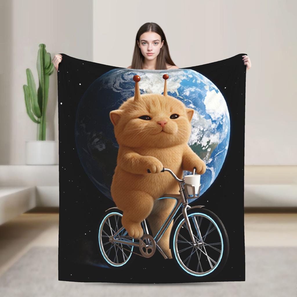 Stairway to Heaven Cat Throw Blanket Warm Graphic Blankets For Couch Chair Travel Car Flannel Bedspread Bed Cover