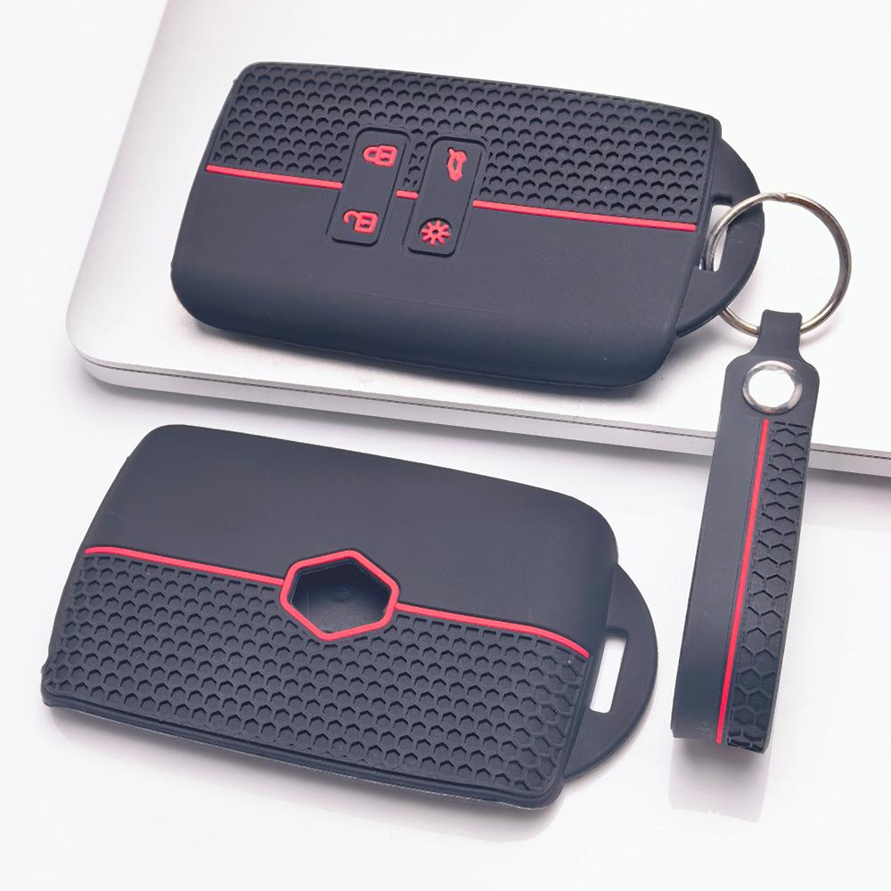 Key Case Cover for Renault Koleos Kadjar Megane Talisman Espace Captur Clio Scenic with Keychain Anti-Scratch Surface Shockproof Structure