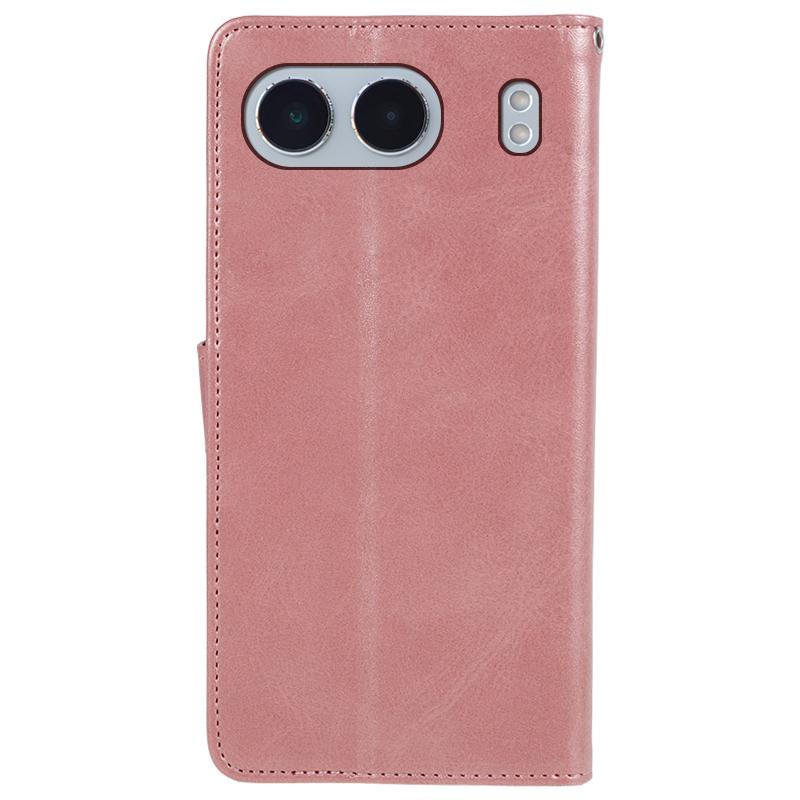 For OnePlus Nord 4 Case Card Holder Wallet PU Leather Phone Cover Calf Texture Wrist Strap