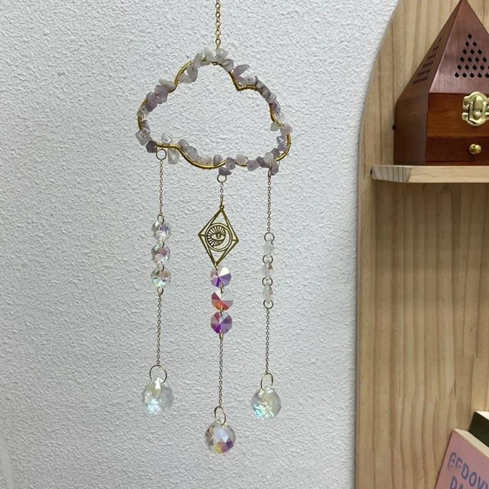 Handmade Suncatcher Chandelier Hanging Rainbow Catcher Wind Chimes Pendant  Bedroom Balcony Patio