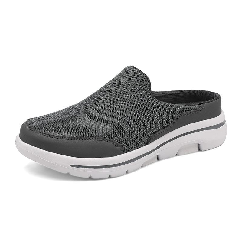 

Unisex Breathable Mesh Mule Slippers Non-slip Lightweight Casual Walking Shoes Slip-on Outdoor Footwear 36 серый