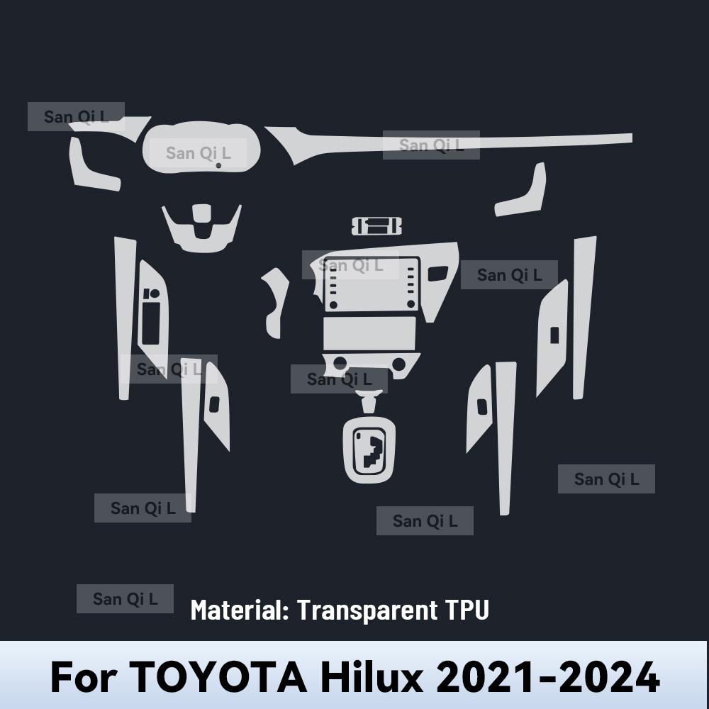 

For TOYOTA Hilux 2024 Car Center Console Media Dashboard Navigation TPU Anti-scratch Protector Interior Film Right rudder driving