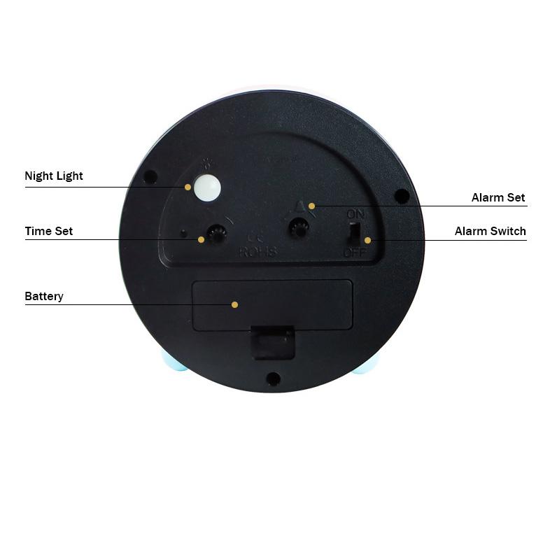 Kinder runder Wecker Student Snooze Schreibtischuhr Kind Schlafzimmer Dekoration Geschenk