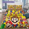 Super Mario Pattern Bedding Quilt Set Quilt Cover Pillowcase Home Birthday Gift(1 * duvet cover + 2 * pillowcase, without core)