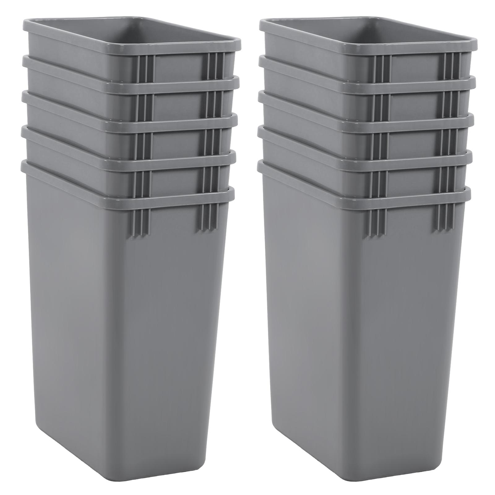 

10 Pack 35 QT Rubbish Trash Garbage Can Easy To Clean Rubbish Waste Dustbin for Bathroom Laundry Living Room Home Workspace