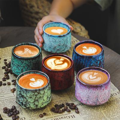 120ml Hot Selling High- End Special Unique La Hua Ceramic Coffee Cup Vintage Porcelain Glazed Kung Fu Mugs For Home and Office