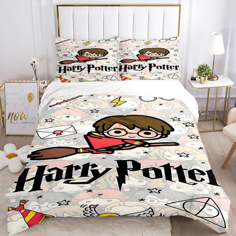 3pcs Harry Potter Duvet Cover Set - Machine Washable, Includes 1 Duvet Cover and 2 Pillowcases, No Core Included, All-Season Home Decor for