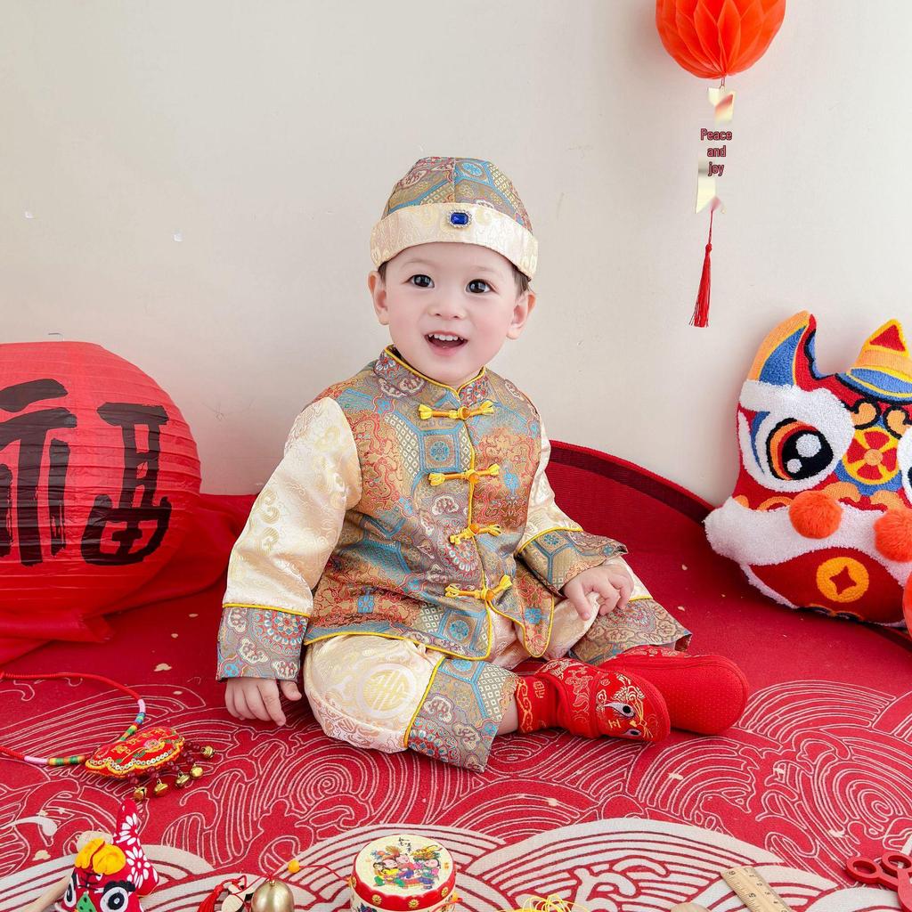 Baby's First Birthday Chinese-Style Tang Suit Set for Boys and Girls