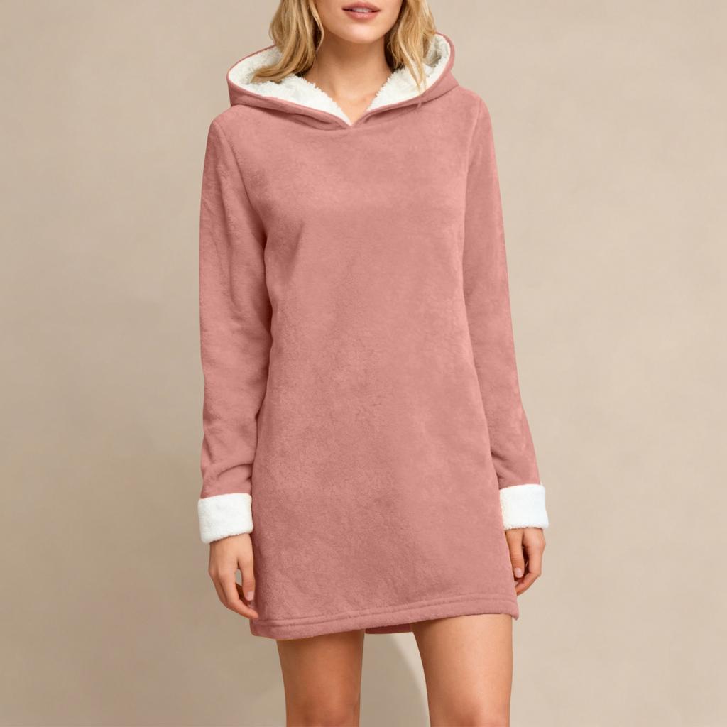 Damen Locker Einfarbiges Oberteil Verdickt und Fleece Lammfell Warm Enganliegende Basisschicht