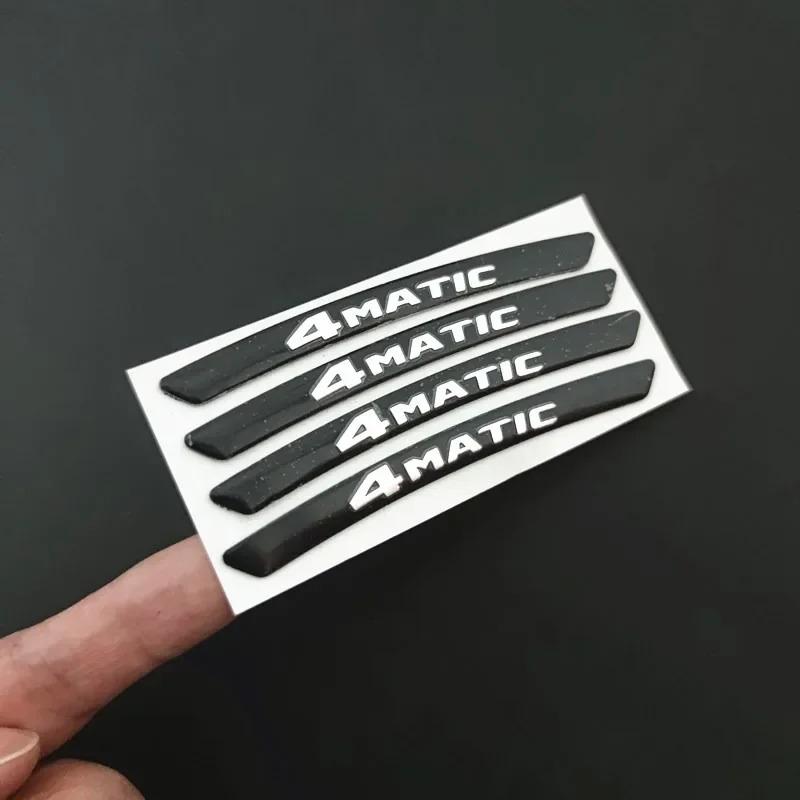 3D Aluminium 4MATIC Logo Wheel Rim Sticker Decals Emblem Badge For Mercedes Benz A B C E S GLA GLC GLE GLS CLS Accessories AR1