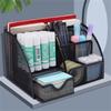 Office Desktop Storage Box Pen Holder Metal Mesh Square Divided Container Spacious Stationery Organizer School Supplies