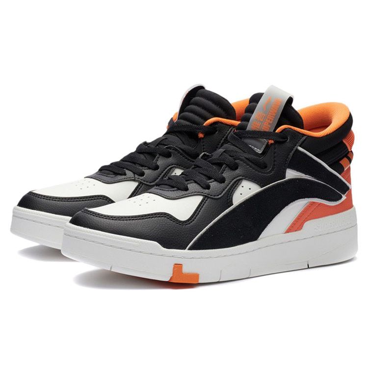 Li Ning Superwave Mid Skate Schuhe Herren Skate Schuhe Schwarz Orange AGCR233-3