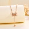 Bow Tassel Necklace Niche Exquisite Mori Small Fresh Ins Cold Wind Accessories Women Premium Durable Quality Useful