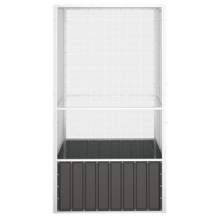 Cage à oiseaux - Anthracite - 111x107x211,5 cm - Acier galvanisé - Extérieur - Grande taille