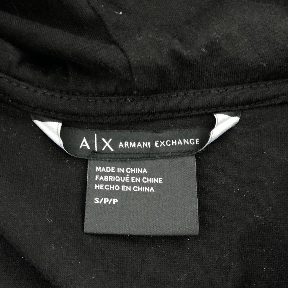 Armani Exchange Herringbone Long Sleeve Zip Hoodie S Black Series Men's Used