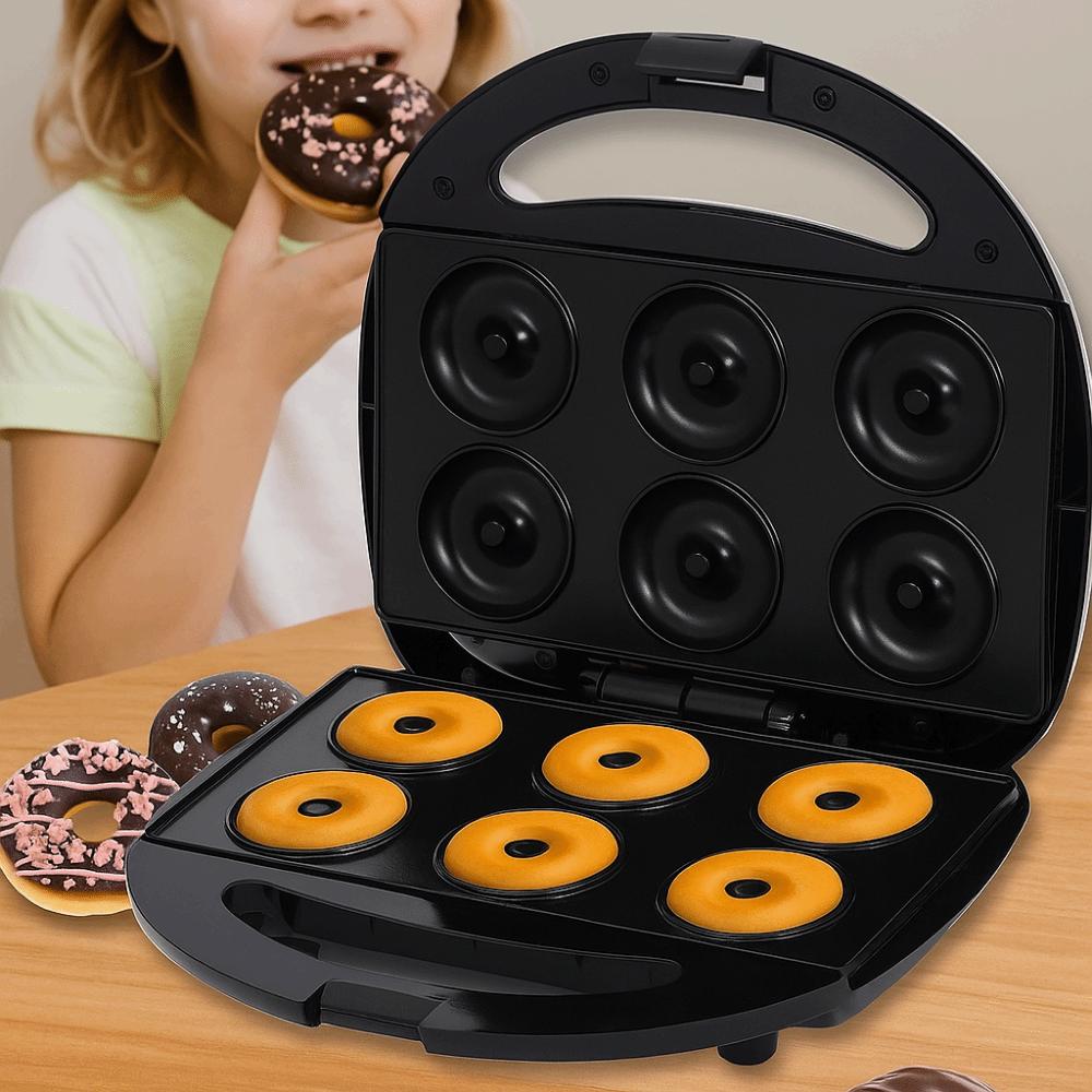 6 Holes Doughnut Making Machine Fully Automatic Breakfast Donut Machine  Baking Application