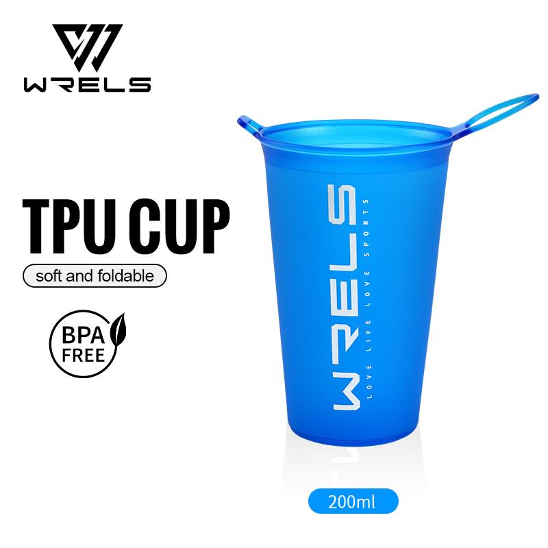 

WRELS 200ml Foldable Sports Water Cup Outdoors Traveling Sport Climbing Marathon-BPA Free Water Cup темно-синий