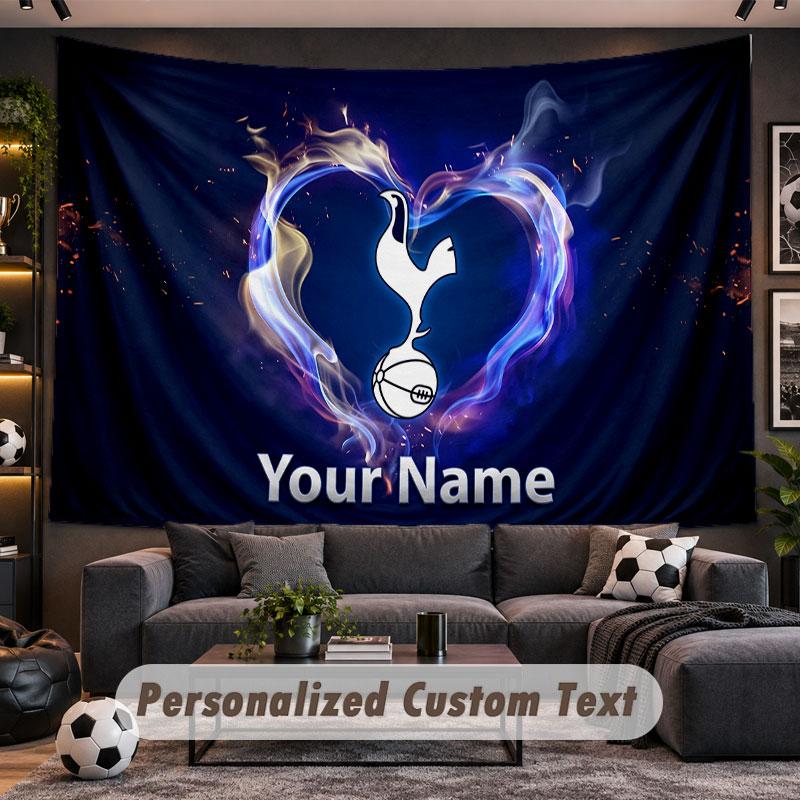 Tapeçaria de Pendurar na Parede Nome Personalizado Padrão Tottenham Hotspur FC Tecido Impresso Personalizado Decoração de Parede