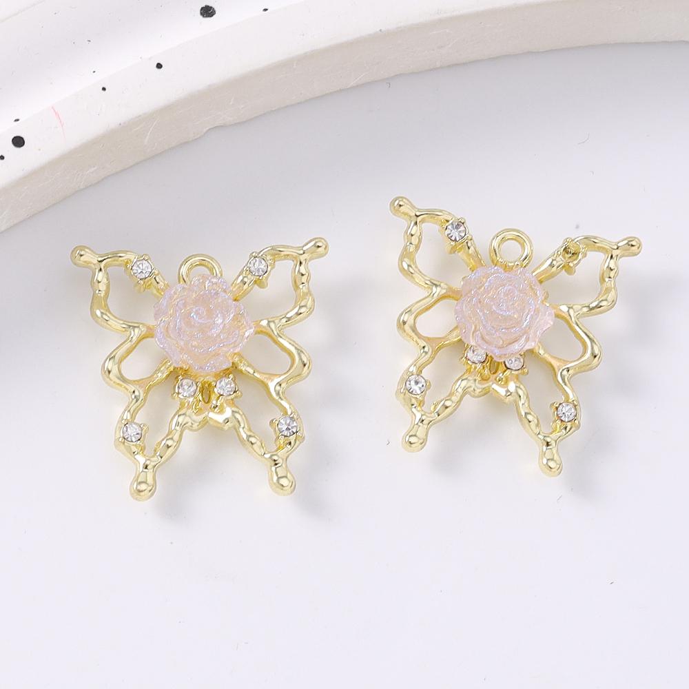 5pcs Luxury Crystal Butterfly Charms Pendants for Necklace Earrings Bracelet DIY Jewelry Making Accessories Supplies