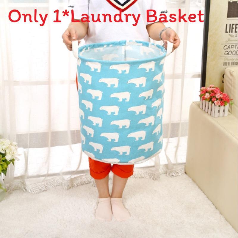 Collapsible Cotton Linen Laundry Basket With Handle For Clothes And Storage In Modern Home Decor