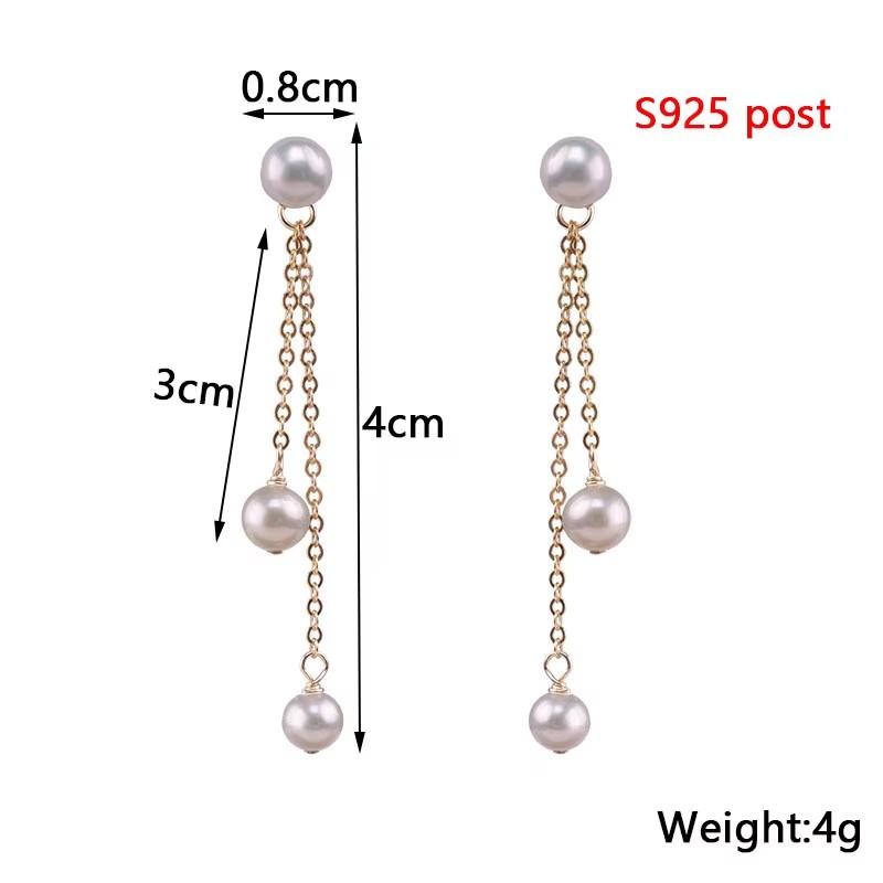 New Crystal Hanging Earrings for Women Korean Fashion Tassel Earrings Gold Color Metal Thread Dangle Earrings for Female