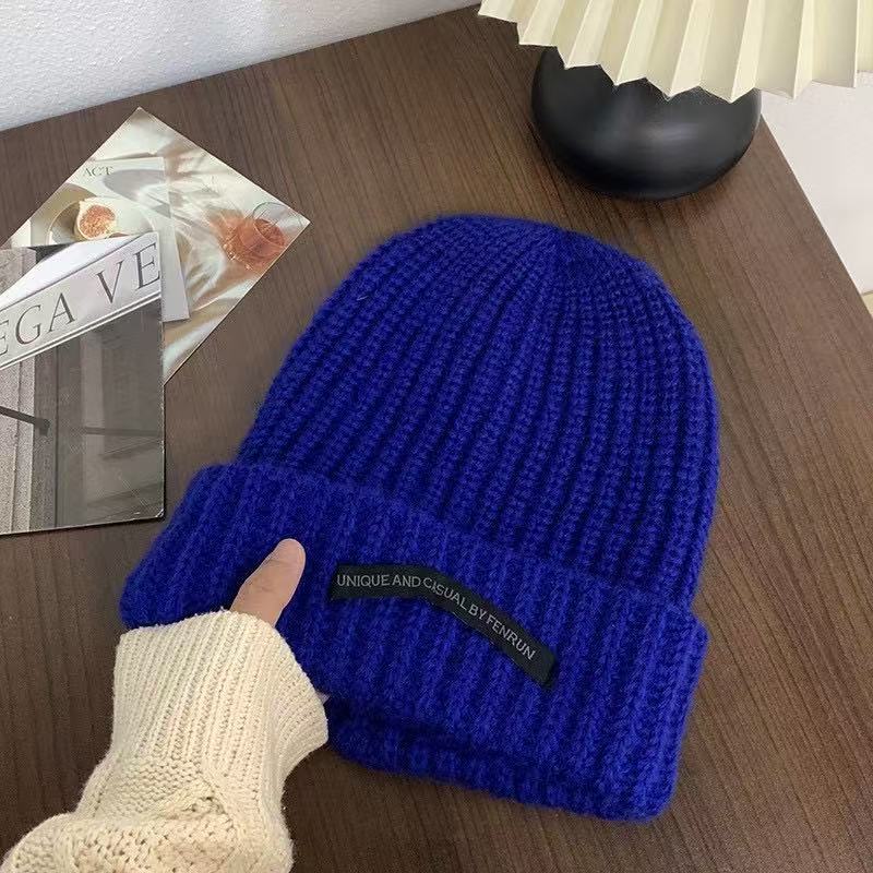 Wool hat, warm and versatile for men and women, knitted hat, ear protector ins pullover, cold hat, trendy and casual and versatile.