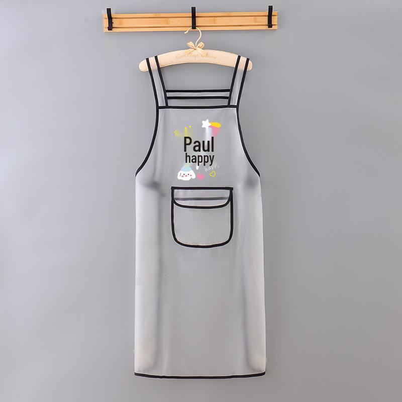 New Transparent TPU Apron: Waterproof, Oil-Resistant, Dirt-Resistant Cartoon Protective Waist Cover.