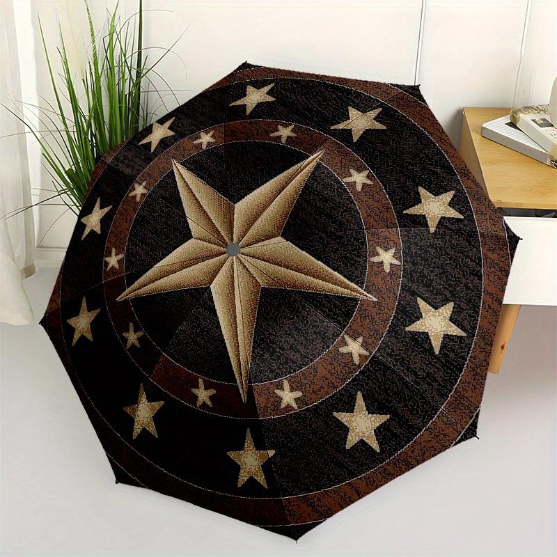 

Star Pattern Theme 8 Bone Hand Automatic Folding Umbrella, Compact and Portable Design, A Perfect Gift for Birthday, Christmas or Business U