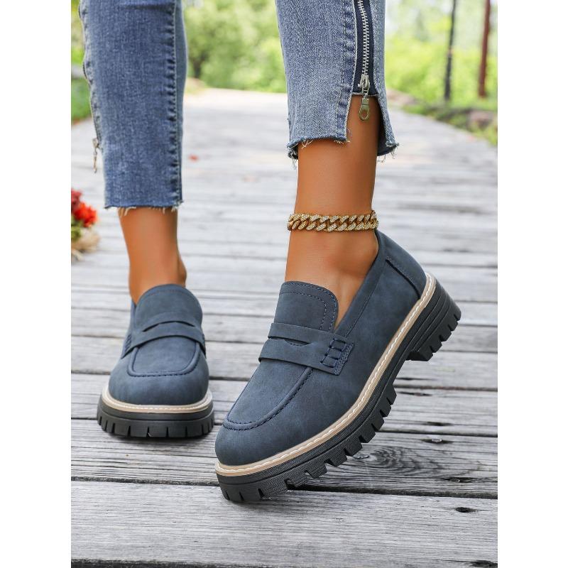 Low-top Single Shoe Women's 2025 Autumn New Muffin Thick-heeled British Loafers