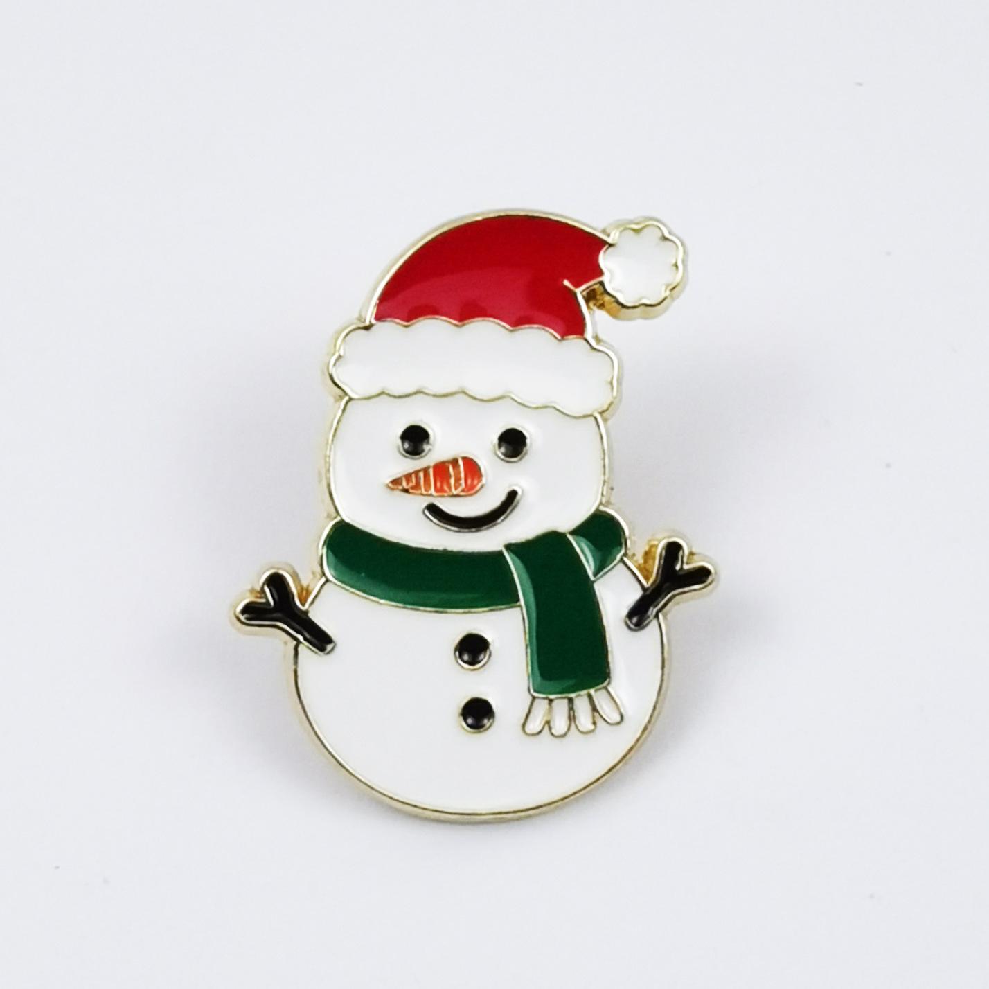 Creative Santa Claus Snowman Brooch: Cute Alloy Enamel Cartoon Fashion Badge